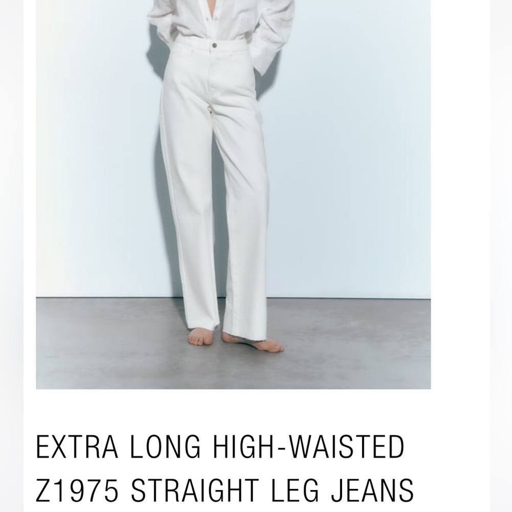 ZARA NWT EXTRA LONG HIGH-WAISTED Z1975 STRAIGHT LEG JEANS